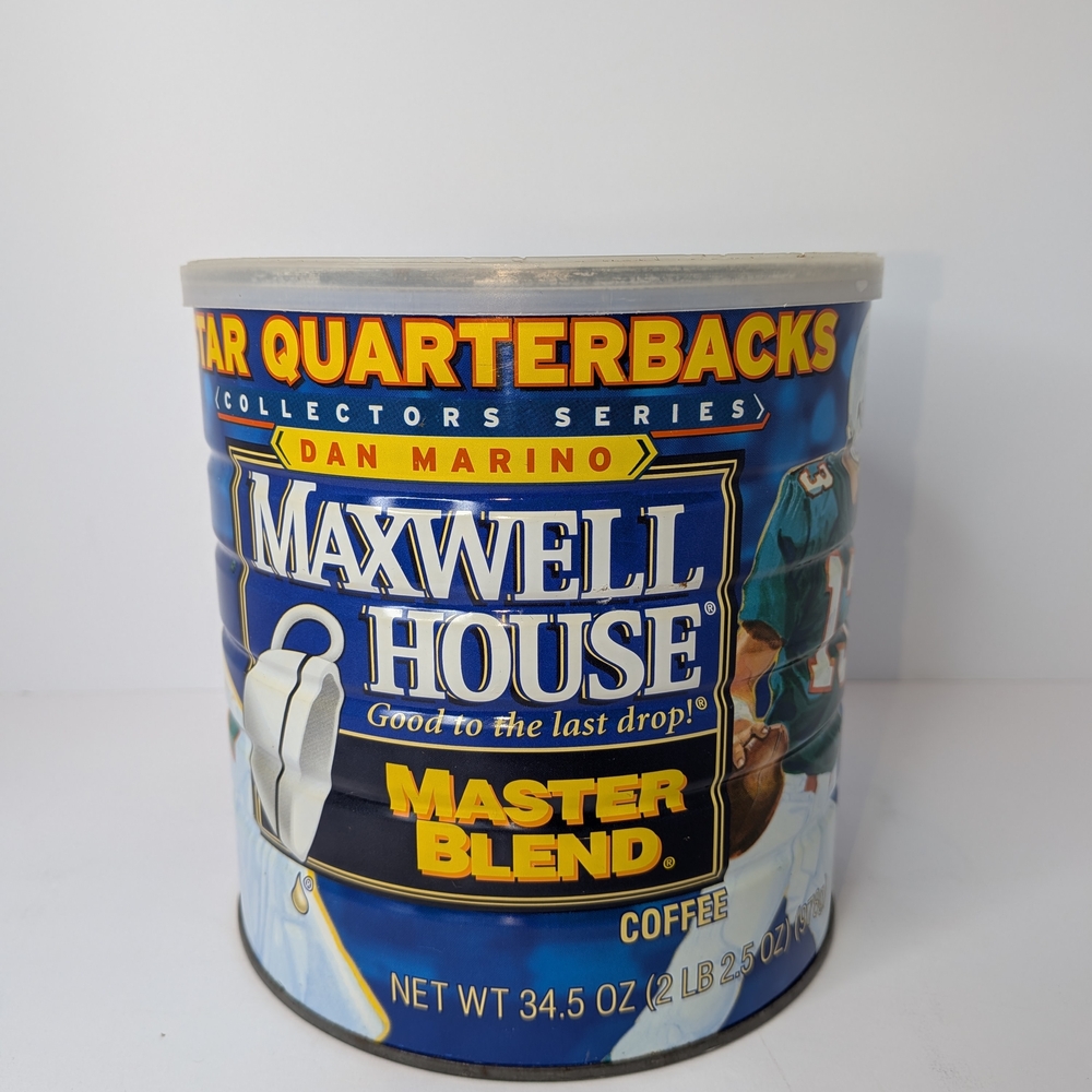 Vintage Maxwell House Coffee Can Dan Marino #13 Star Quarterback Football Empty